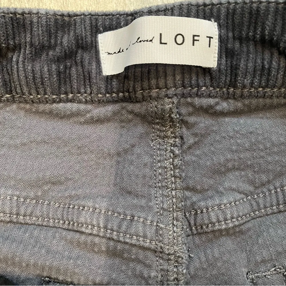 Loft Slate Gray Corduroy Jeans Cropped Raw Hem, Sz 31/12 - Image 10