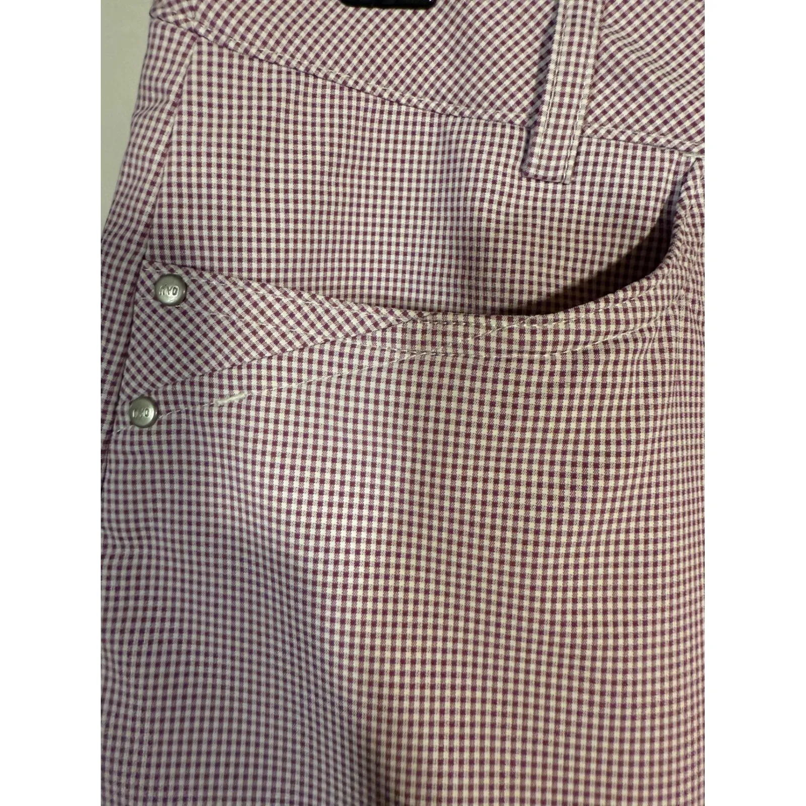 Nivo Golf Skort Athletic Gingham Pleated Hem‎ Maroon White Size 6 Red - Image 3