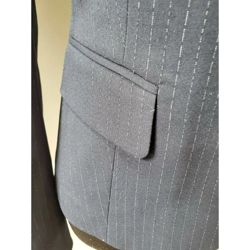 Jones Wear Women's Blue Lined Polyester Long Sleeve 3 Buttons Stretch Blazer 8P - Image 4