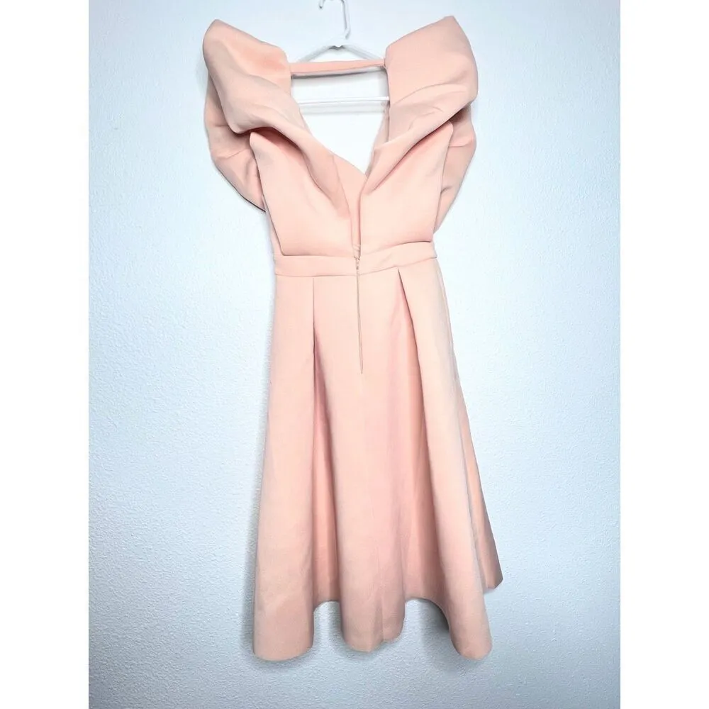 Women's elegant dress Barbie core bubble sleeve party midi light pink dress 6. - Image 5