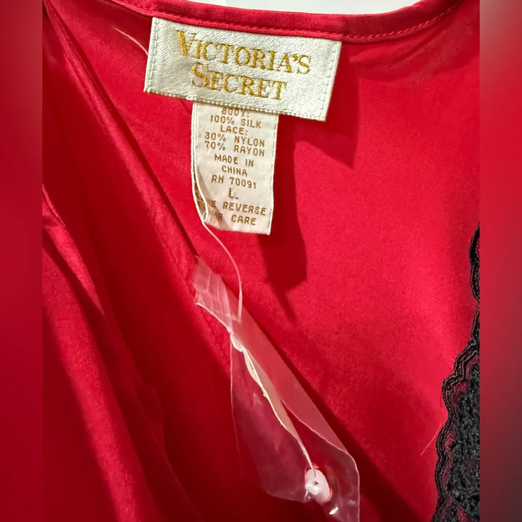 NWT Vintage Victoria's Secret Gold Label Silk Lace Teddy Rare‎ Red / Black Large - Image 4