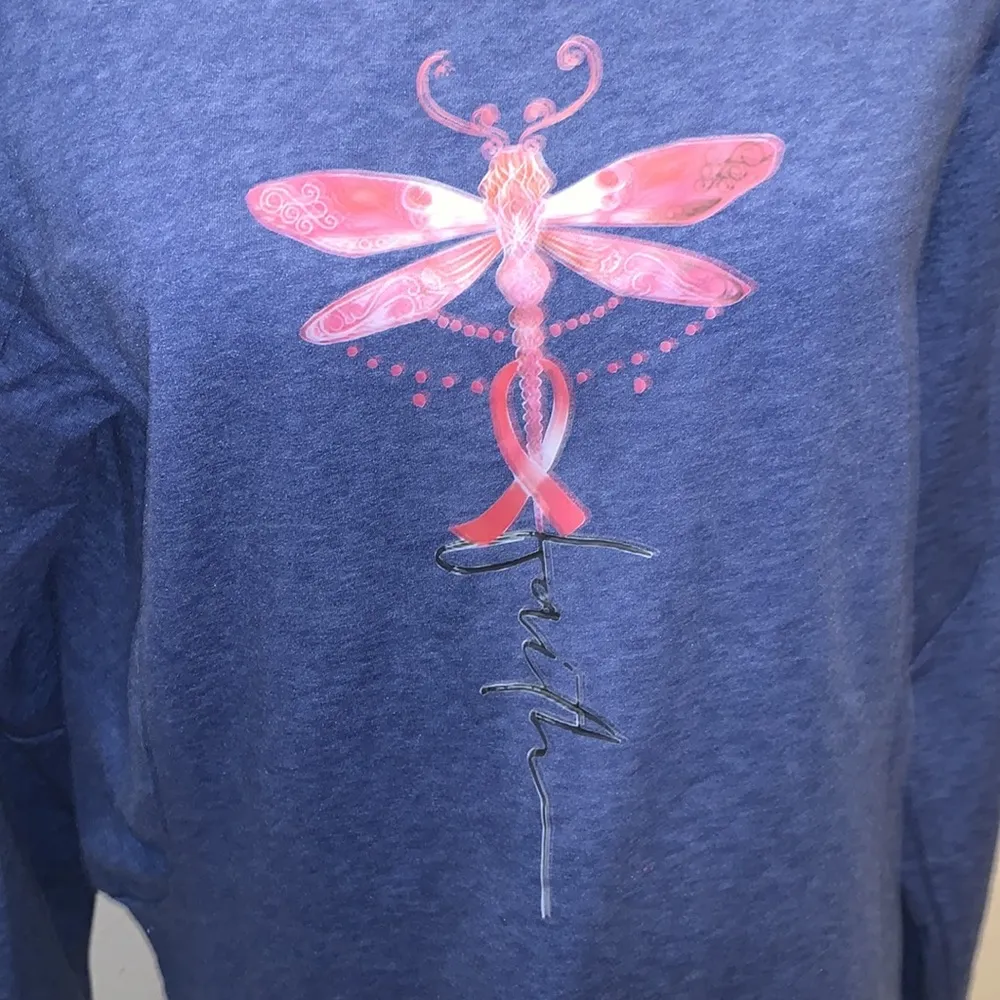 Blue dragonfly Faith pullover sweatshirt Size L - Image 3