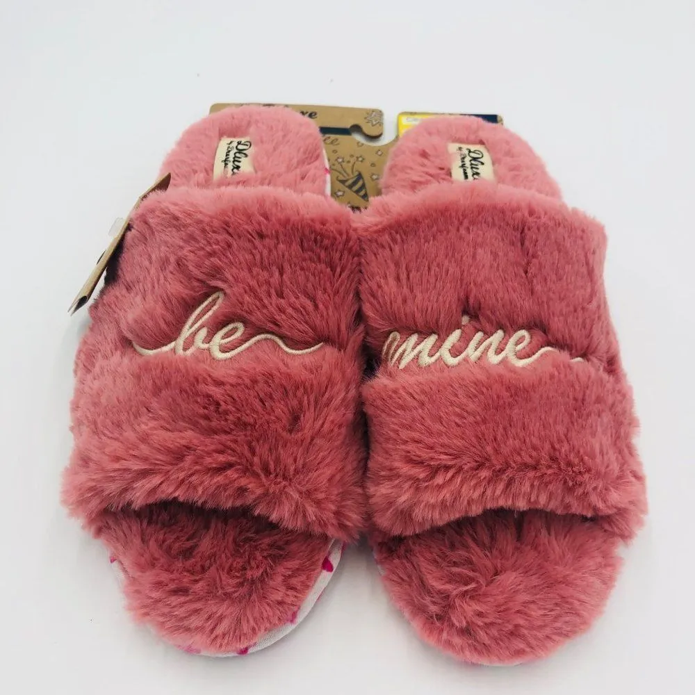 Brand New Be‎ Mine Dluxe Fur Slide Slippers Pink Size Large For Women - Image 8