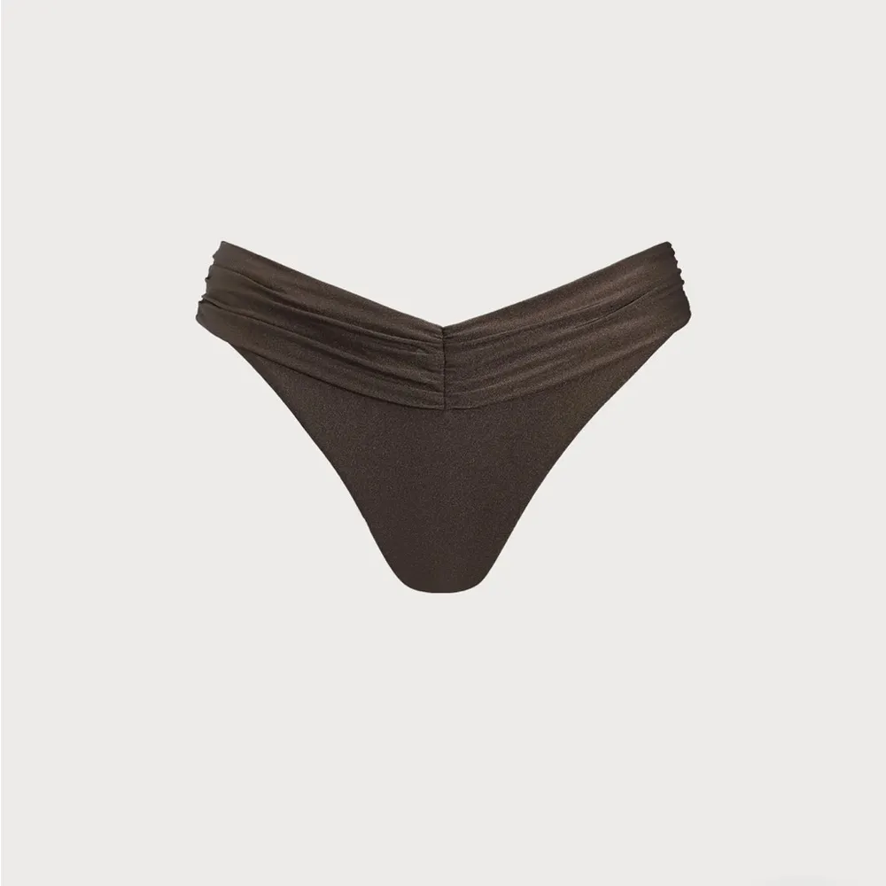 Berlook Dark Coffee Ruched Bikini Top & Bottom NWT Brown Size L - Image 8