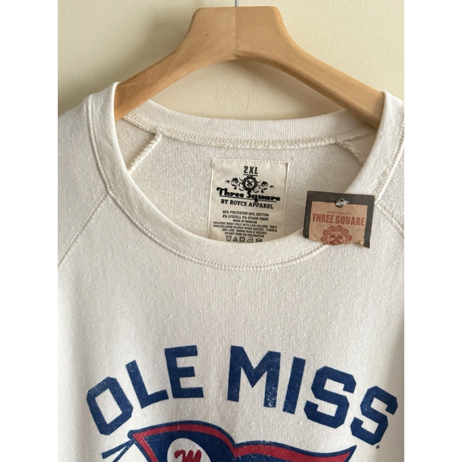 Women's Three Square Royce Apparel Ole Miss Comfy Crew Oversize Sweater 2XL - Image 2