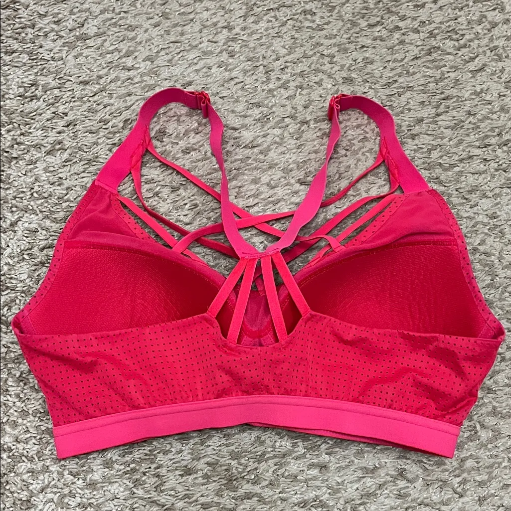 Victoria Sport Hot Pink Strappy Mesh Padded Sports Bra - Size 34C - Image 6