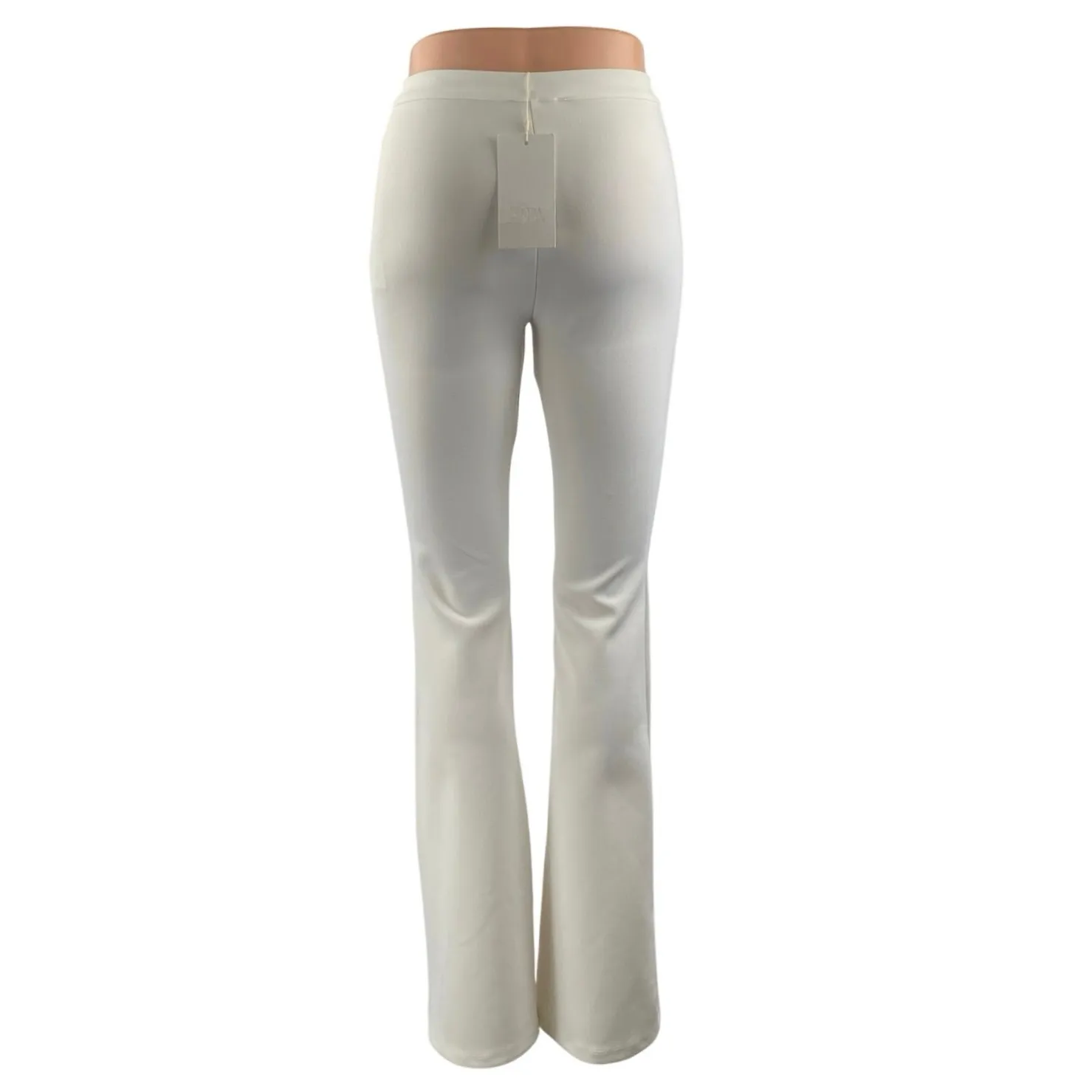 NEW Zara Women's White High Rise Flare Bootcut Bell Bottom Trousers Pants Size S - Image 3