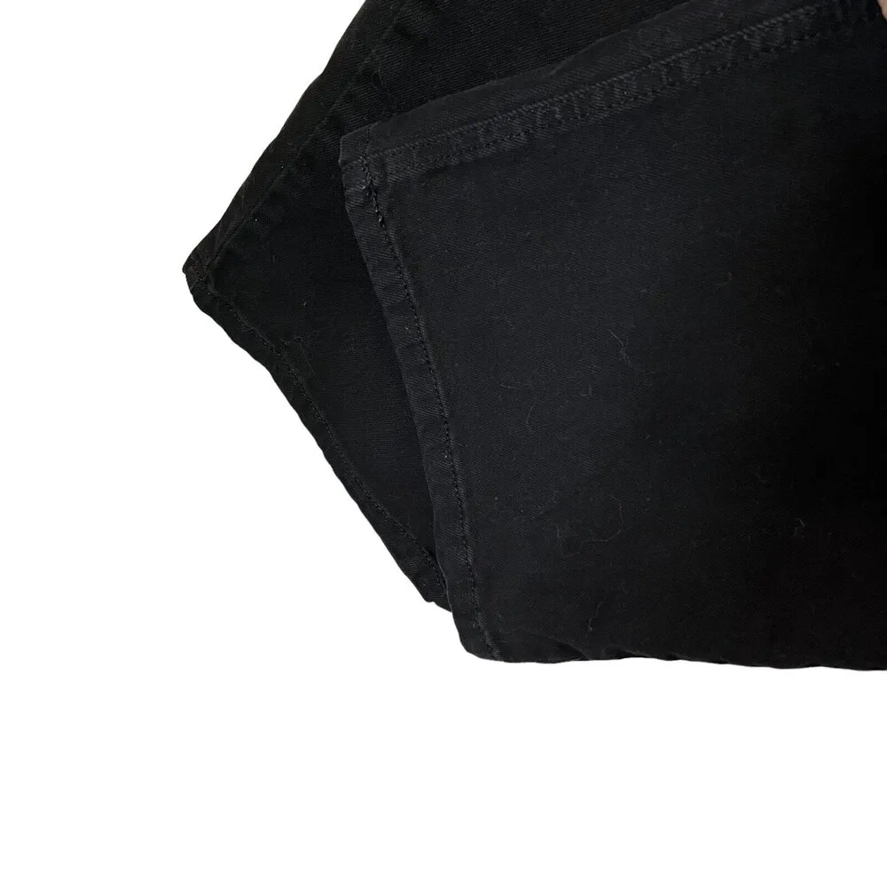 Scanlan Theodore Wide Leg Jeans Dark Wash Black Cropped High Rise Womens Size 30 - Image 7