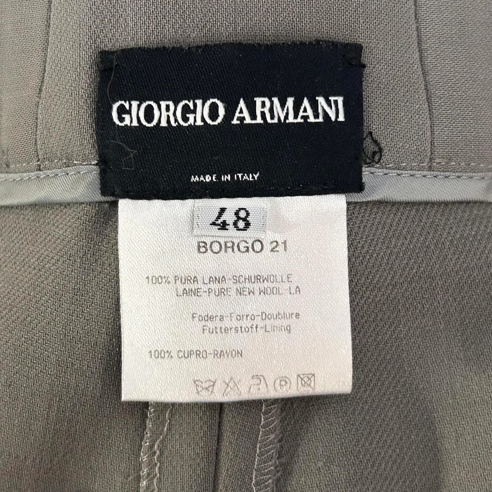 Giorgio Armani Womens Gray 2 Piece Pant Suit Size 48 Wool Career - Image 6