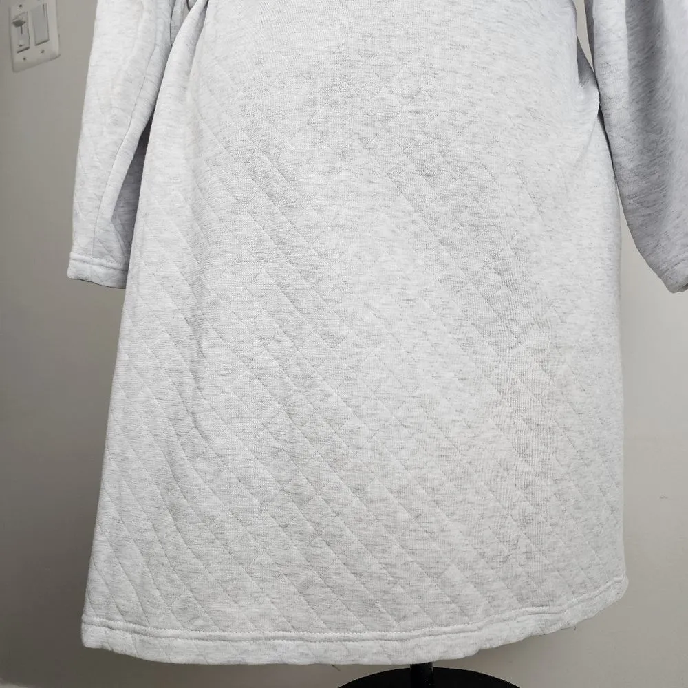 NWT Daydream by Berkshire Quilted Robe Light Grey Pockets Cotton Blend Size L Size L - Image 13