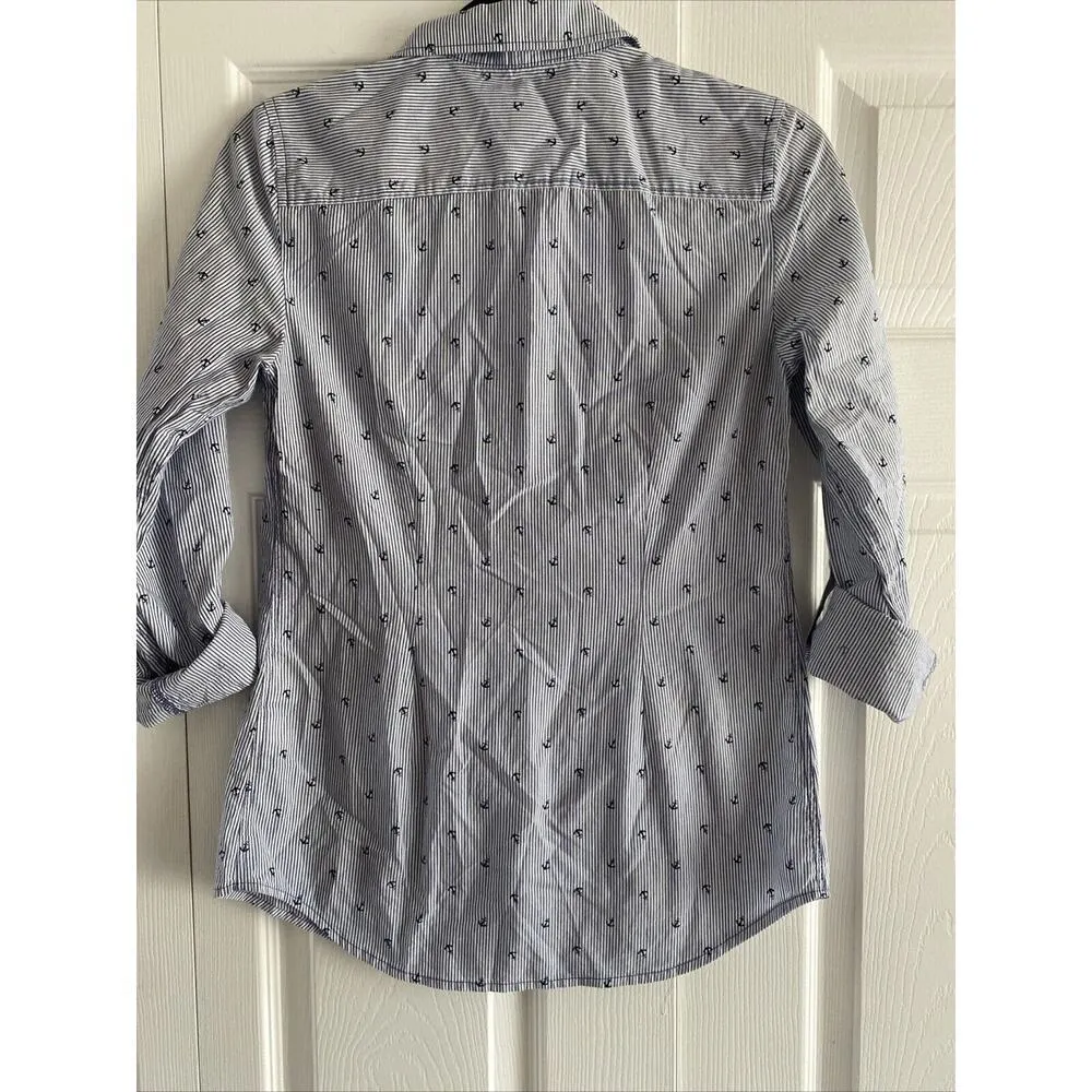 Tommy Hilfiger Women's Classic Fit XS Anchor Button Down Coastal Nautical‎ - Image 7