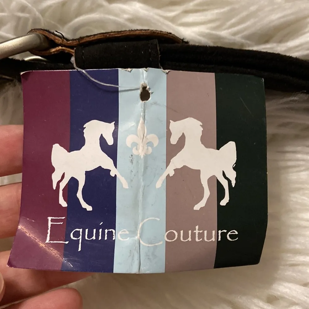 Equine Couture Belt size M long 44” Black and Tan brand new quilted suede - Image 4