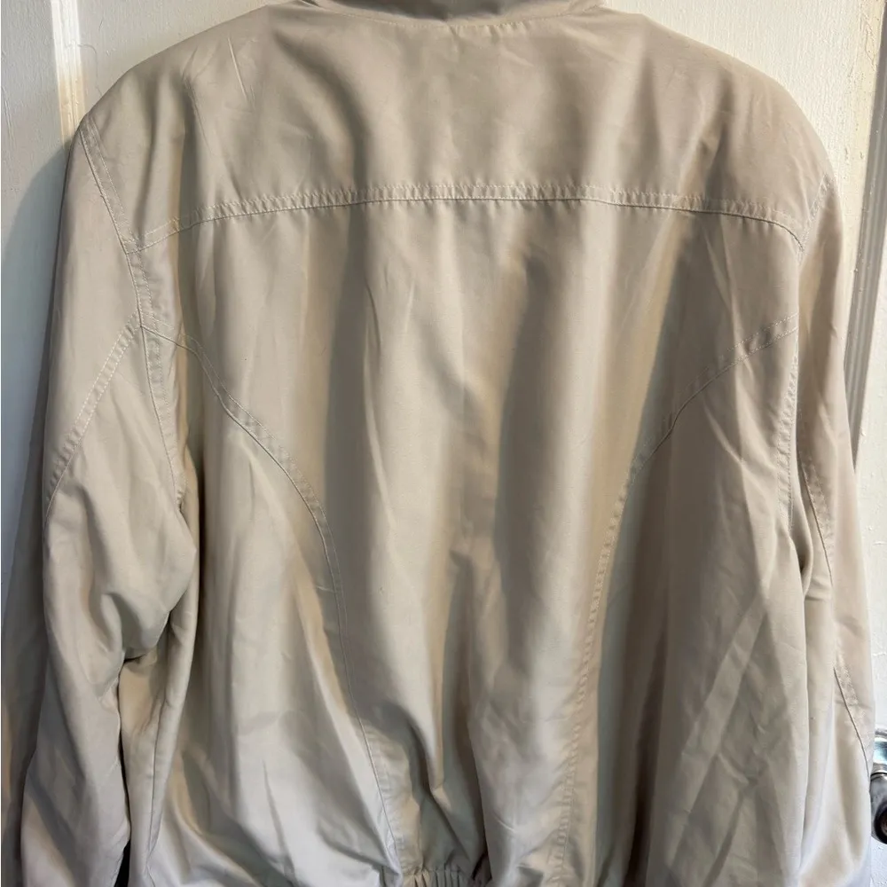 Alfred Dunner Lightweight Jacket Women's L Beige Daisy Zipper Pull - Image 5