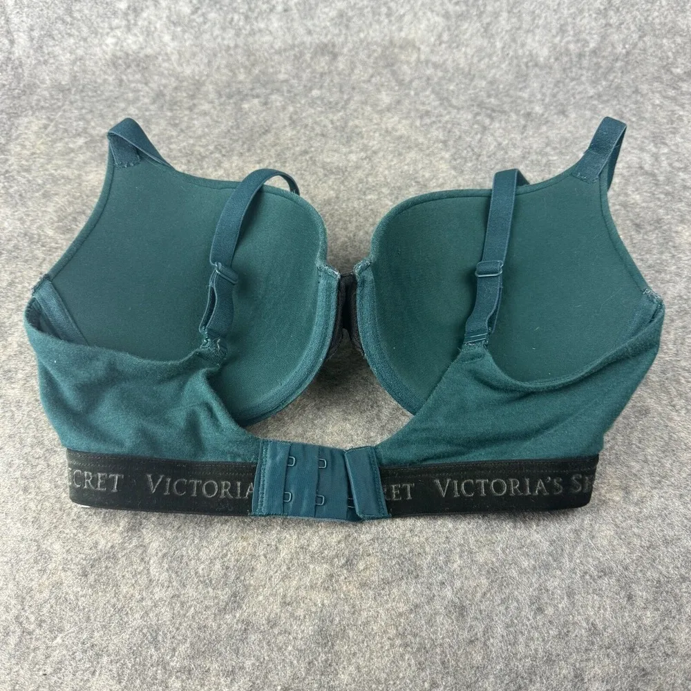 32DD Green Velvet trim Victoria's Secret Perfect Shape Full Coverage T-shirt bra - Image 2