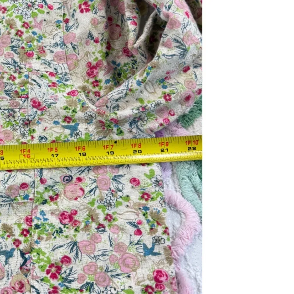 Christopher Banks Floral Print Jacket women Medium Linen Cotton Button Front - Image 4