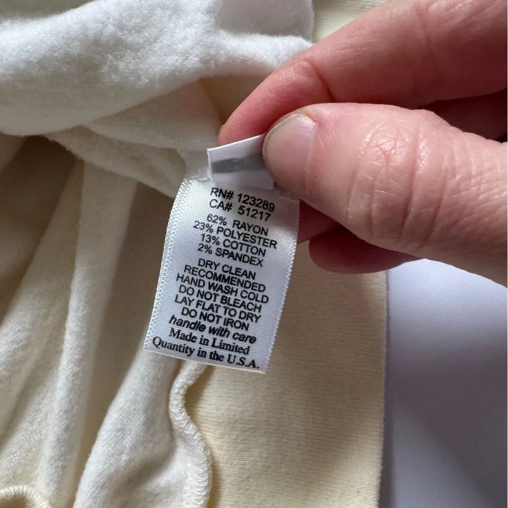 Michael Lauren Cream Oat Long Sleeve Zipper Side Sweater Size Small NWT - Image 6