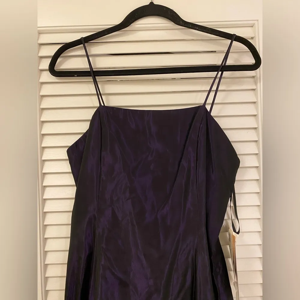 Jessica McClintock Gunne Sax Purple Iridescent Spaghetti Strap Dress - Image 3