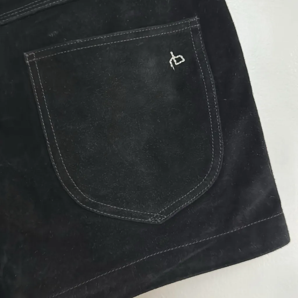 MOVING SALE Rag & Bone Lou Short Black High Waist Calf Leather Shorts - Image 7