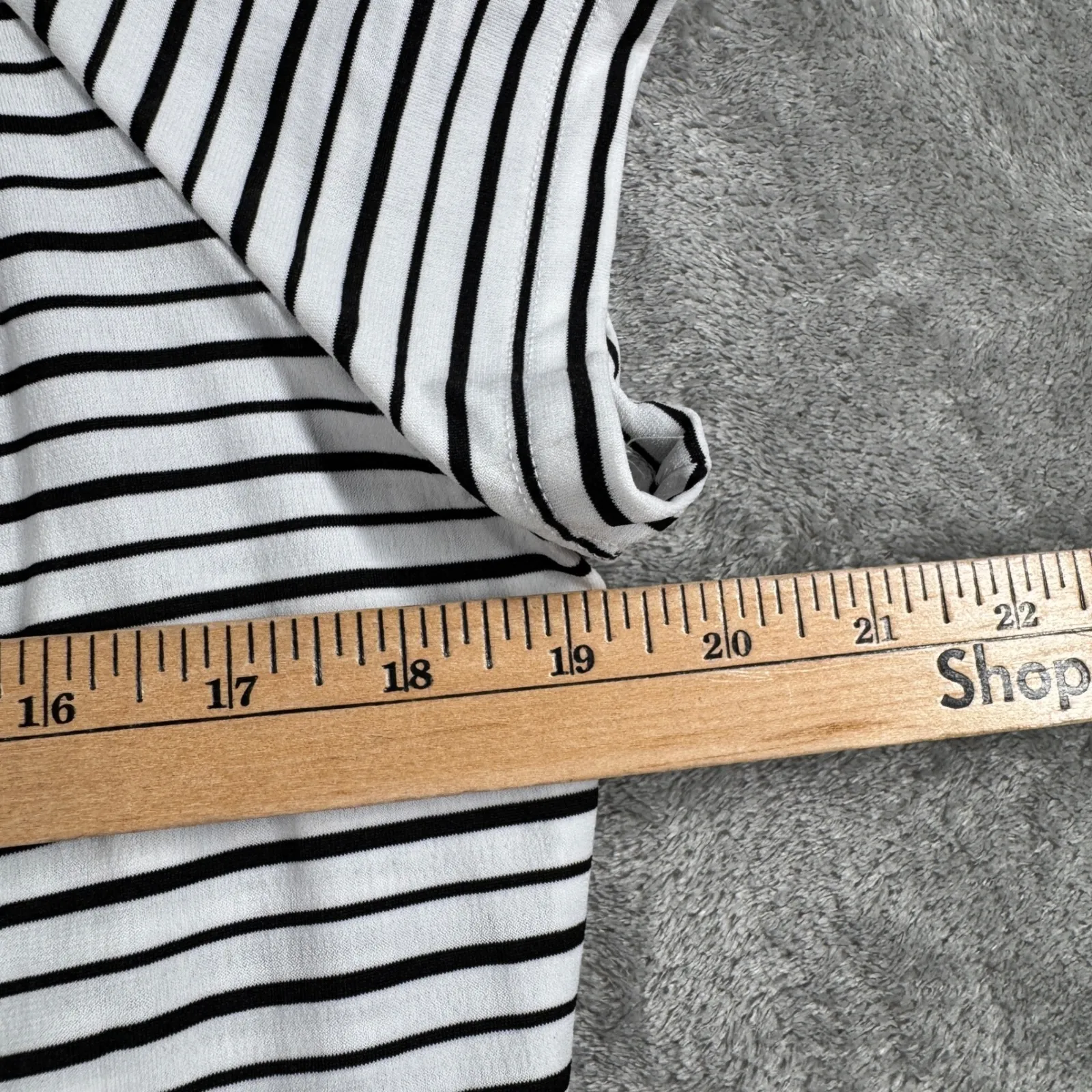 Jessica Max Blouse Womens XL Black‎ White Striped Top Flower Whimsigoth Y2K Black - Image 10