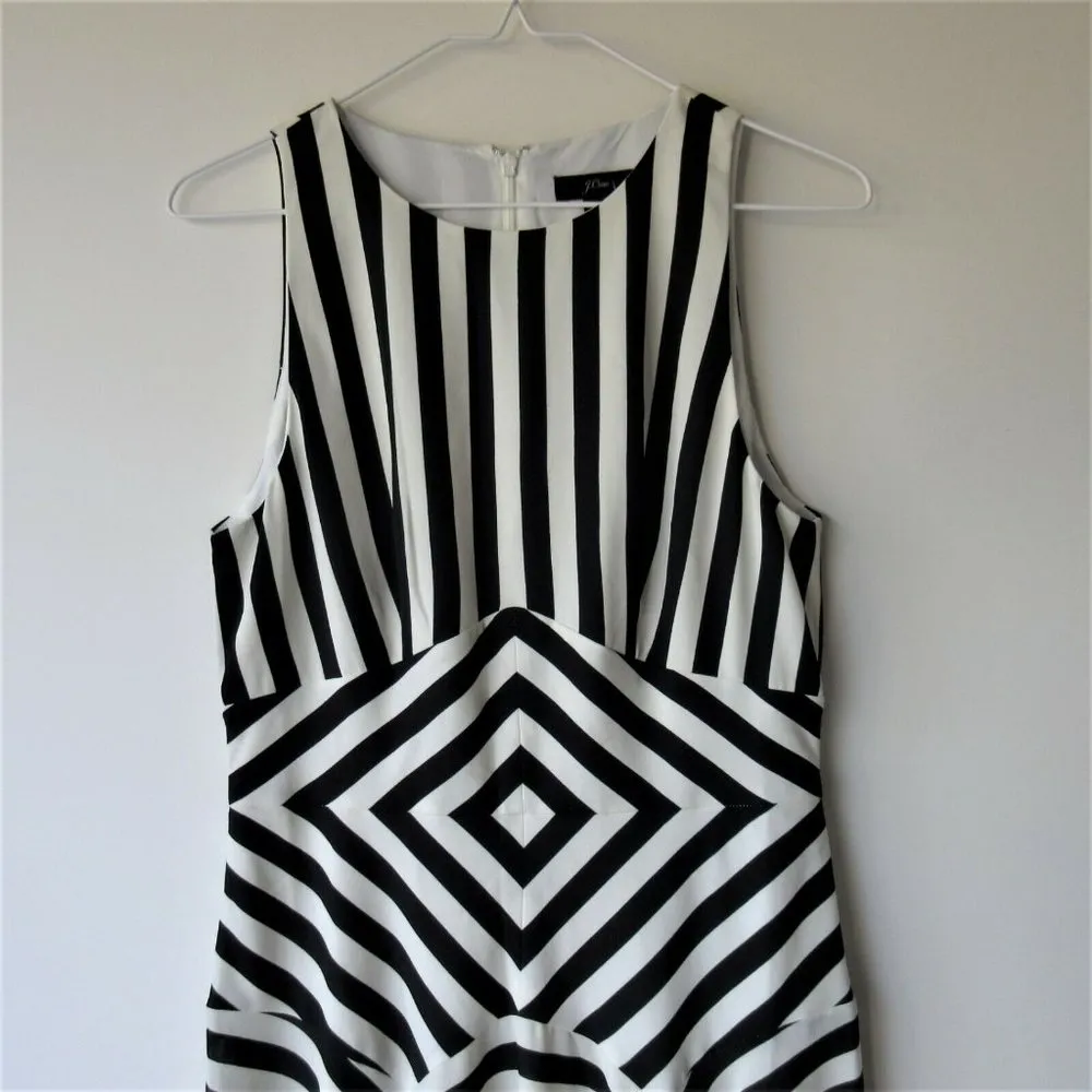 NWT J.Crew Sleeveless High-neck Maxi in Navy Ivory Geometric Stripe Dress 0 - Image 4