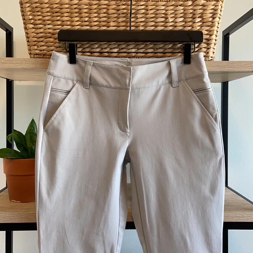 NWT Eileen Fisher Mid-Rise Stretch Organic Cotton Silver Slim Cropped Pant, XS - Image 2