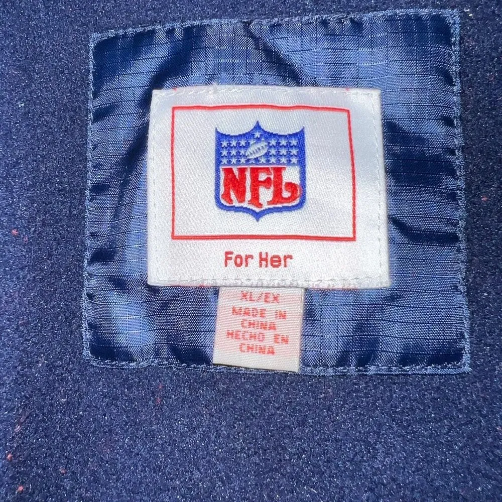 NFL Denver Broncos Womens Jacket Size XL Navy Orange Zip Up Fleece Lined Flaw - Image 7
