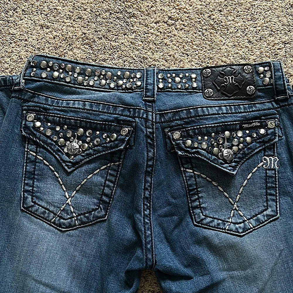 Miss Me Sexy Gems Sand Washed Blue Denim Skinny Jeans Pants **Size 30** 🔥🔥 - Image 6