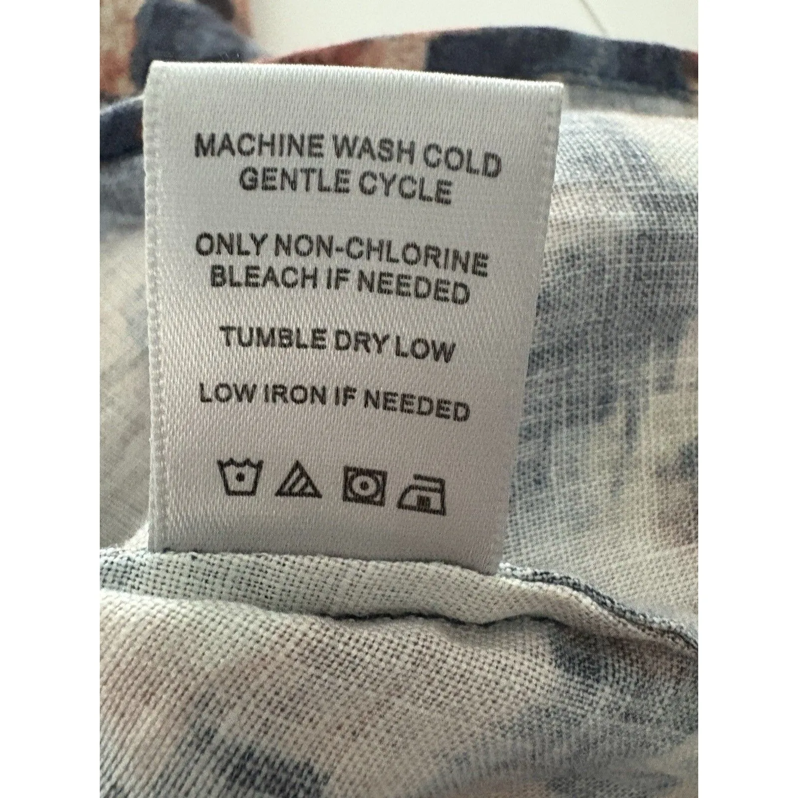 John Mark Linen Tunic Top Size S Blue Brown Bell Sleeve Oversize Lagenlook Fall Gray - Image 16