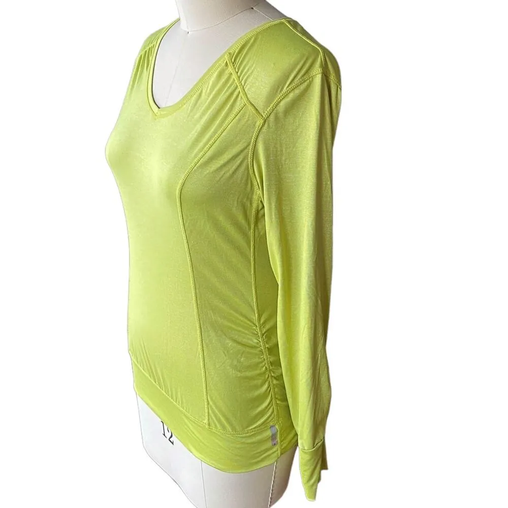 TANGERINE Lime Green Activewear Long Sleeve Pullover Top ~ Women's MEDIUM - Image 2