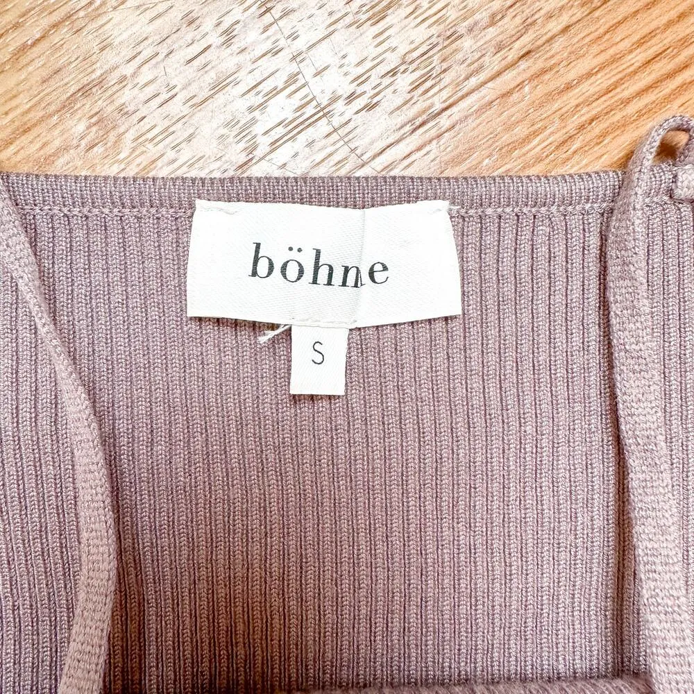 Bohme Ribbed Knit Criss Cross Cold Shoulder Sweater Lavender Small - Image 4