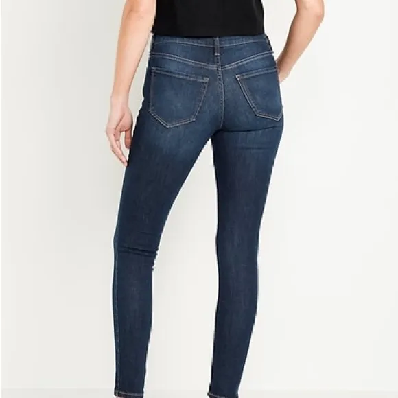 Old Navy Mid-Rise Rockstar Super-Skinny Jeans Dark Wash 10 - Image 2