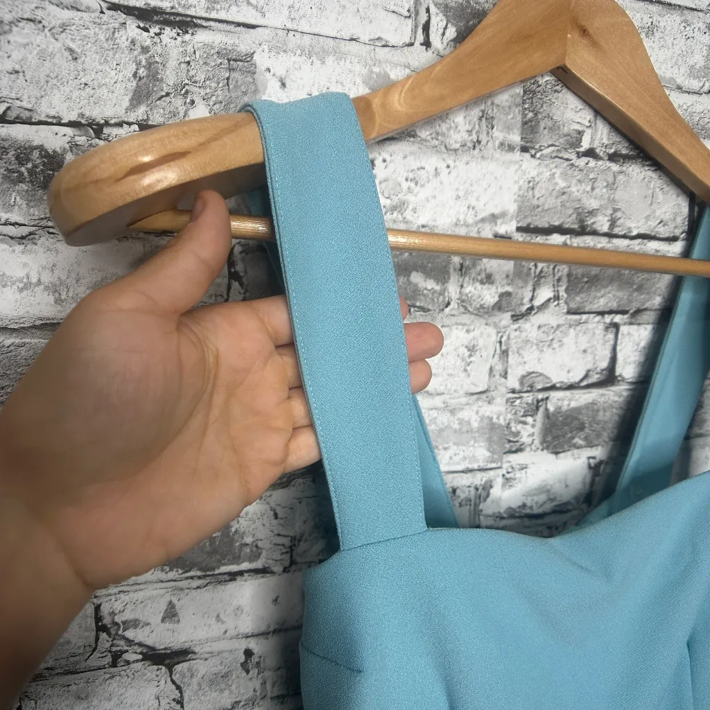 EUC Abercrombie & Fitch Wide Strap Slim Midi Blue Dress Size Small - Image 5