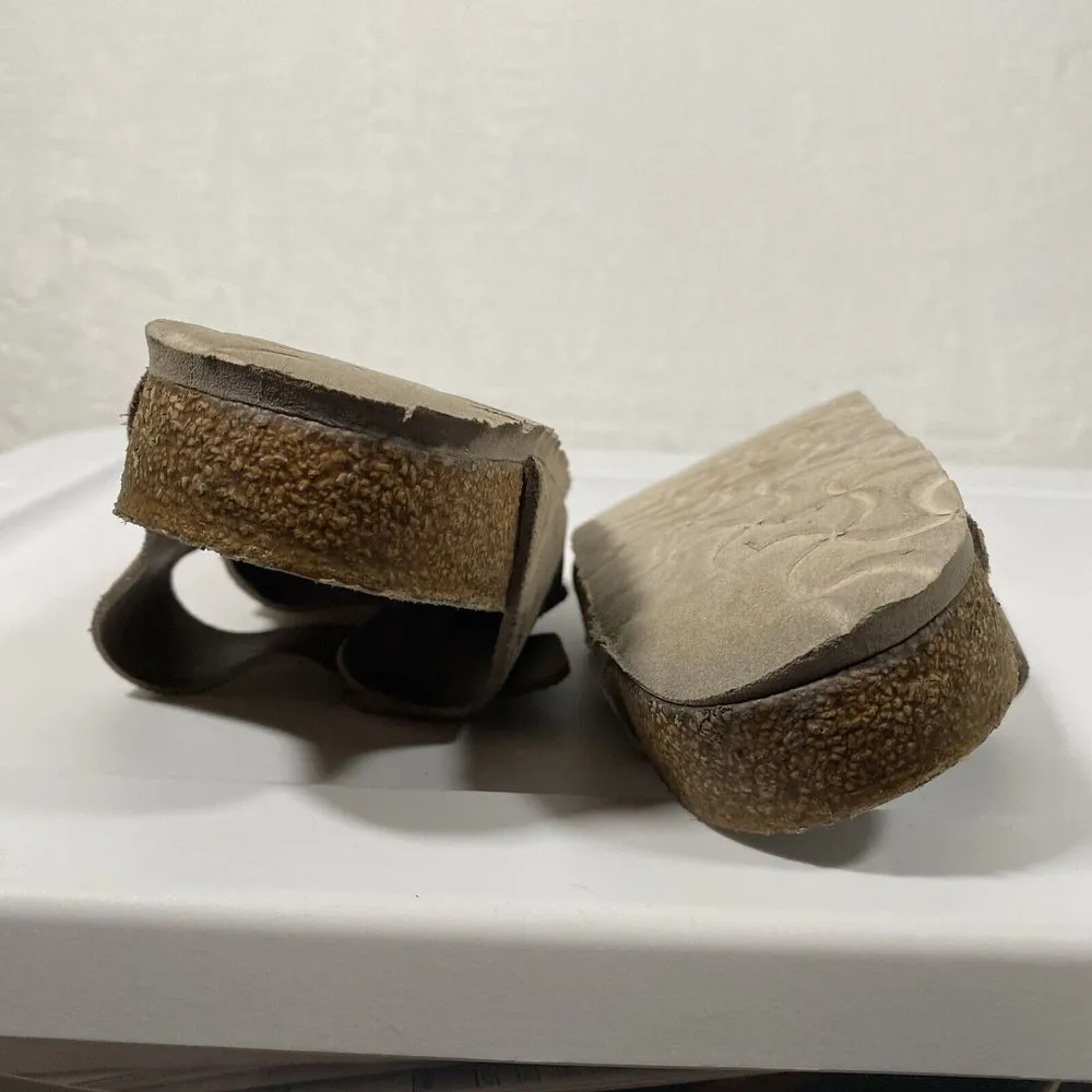 Birkenstock Arizona Suede Leather Sandals in Vintage Metallic Rose Copper Sz 38N - Image 11