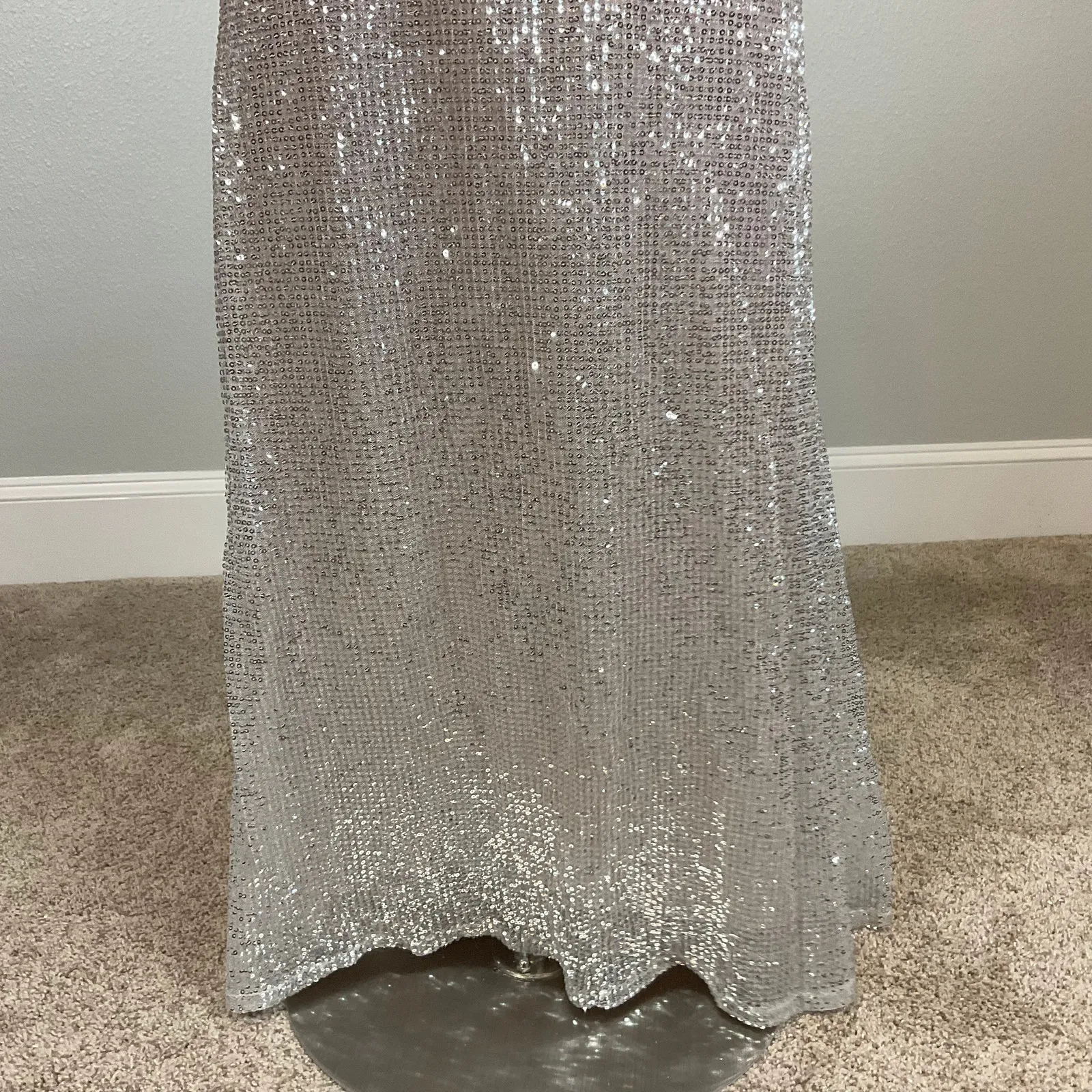 Rose Gold Sequin Off the Shoulder Evening Gown Size 4 Long Formal Dress by AQUA - Image 6