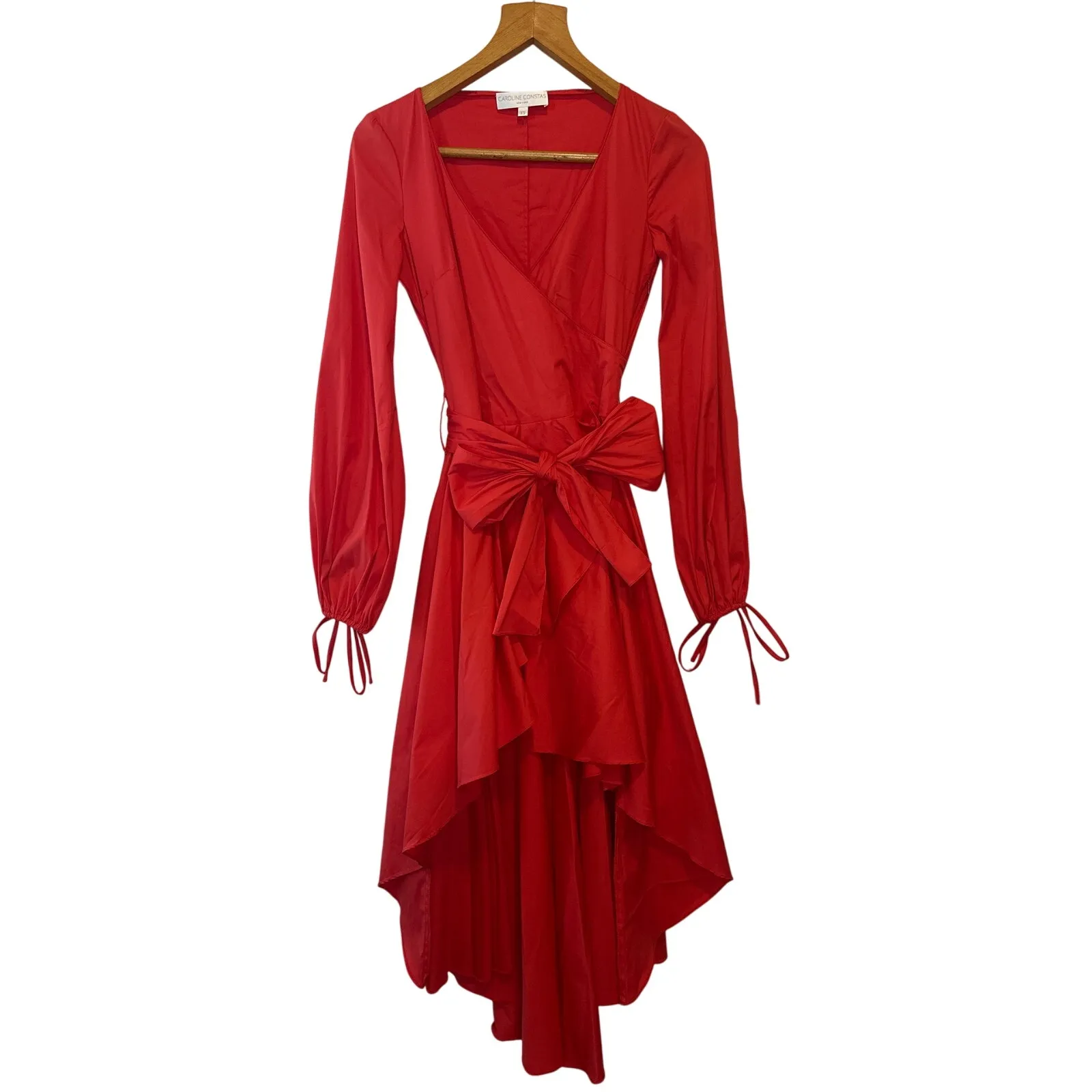 Caroline Constas Red Lena Wrap Ruffle High - Image 2