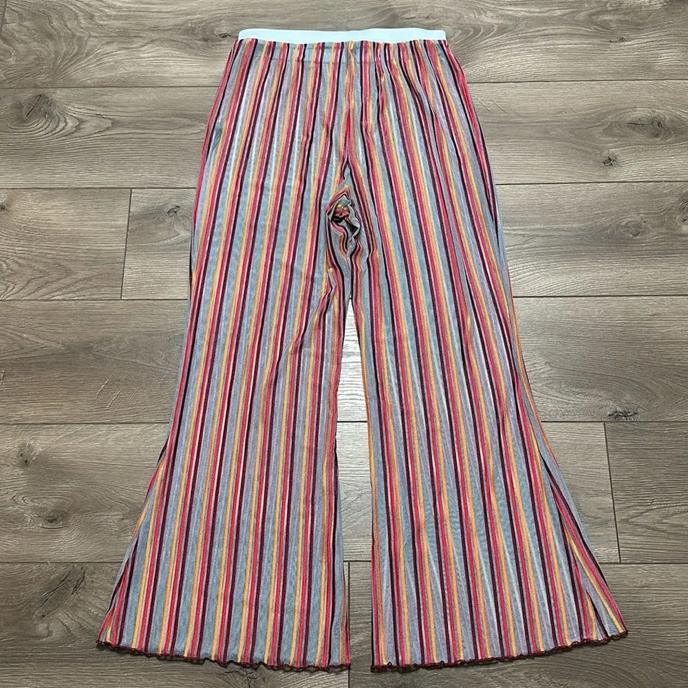 NWOT Urban Outfitters Out From Under Striped Sheer Wide Leg Pants Size Small‎ - Image 5