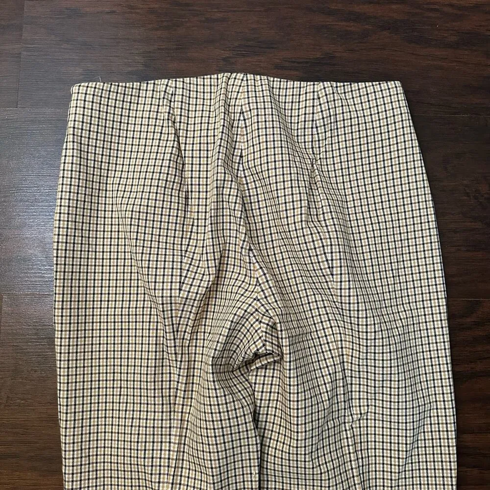 Theory yellow, cream & black plaid dress pants size 4 - Image 4