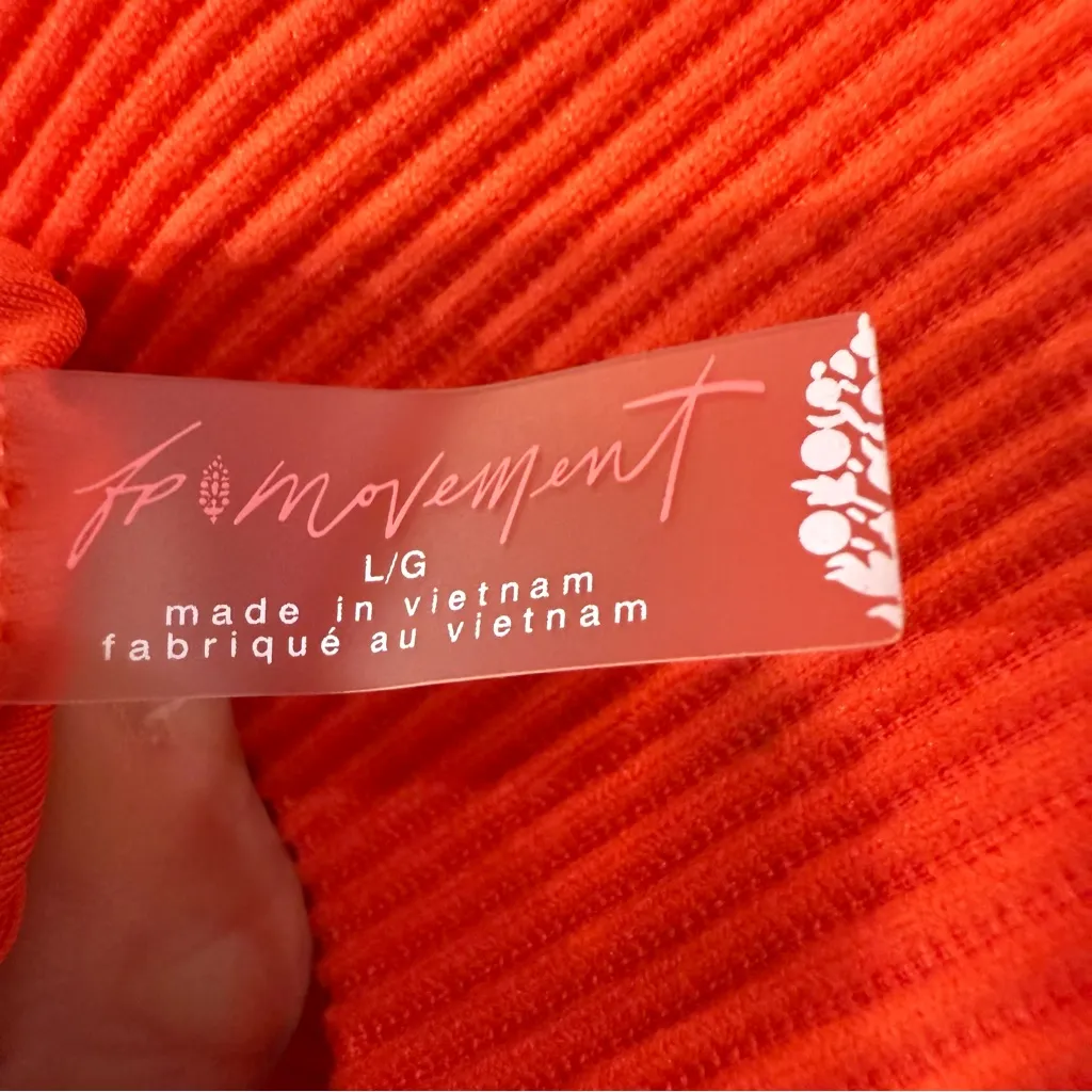 Free People Movement NWT Carpe Diem High Waisted Shorts Women’s Large Scarlet Orange - Image 5