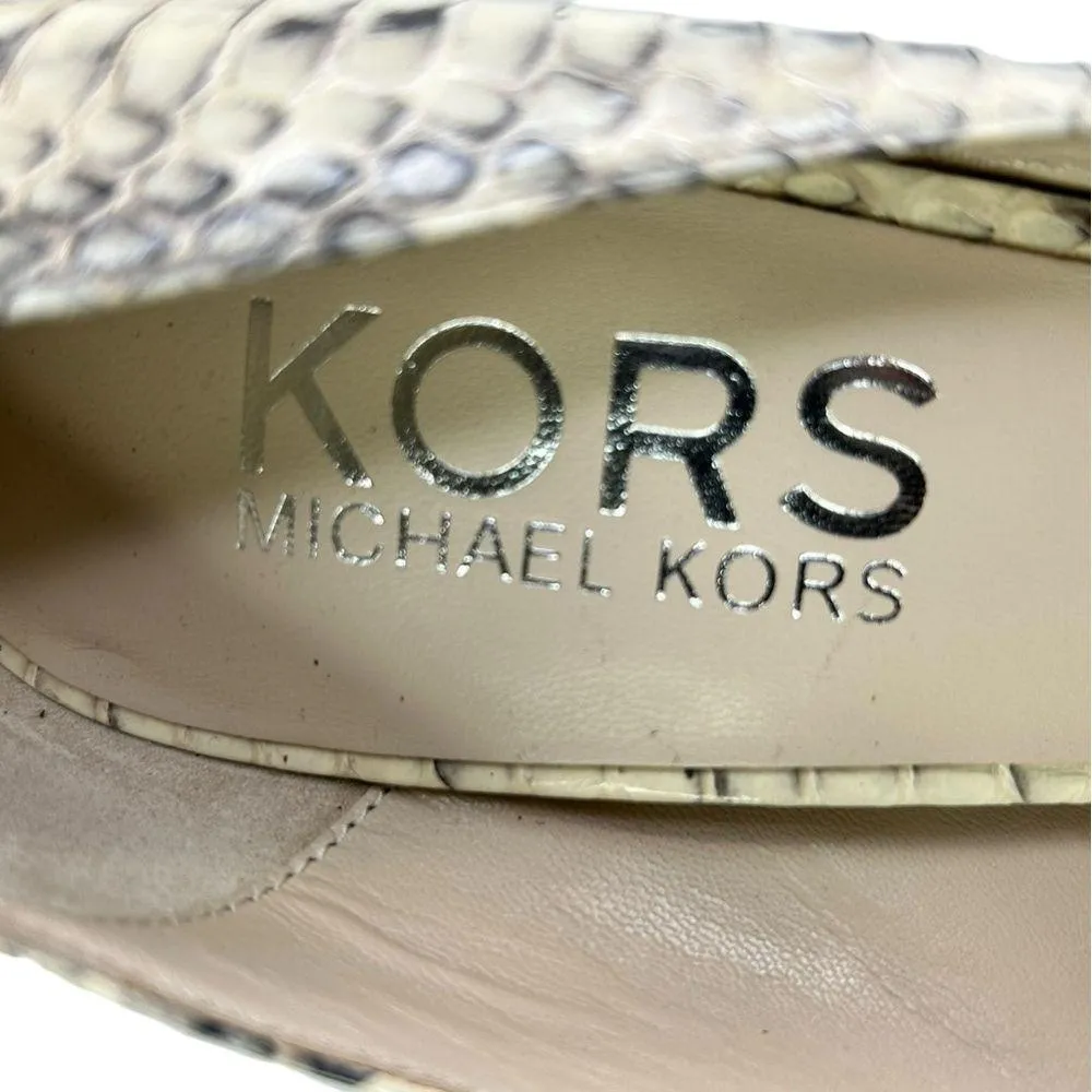 Kors Michael Kors snakeskin heels peep toe Sadie Size 10 - Image 3