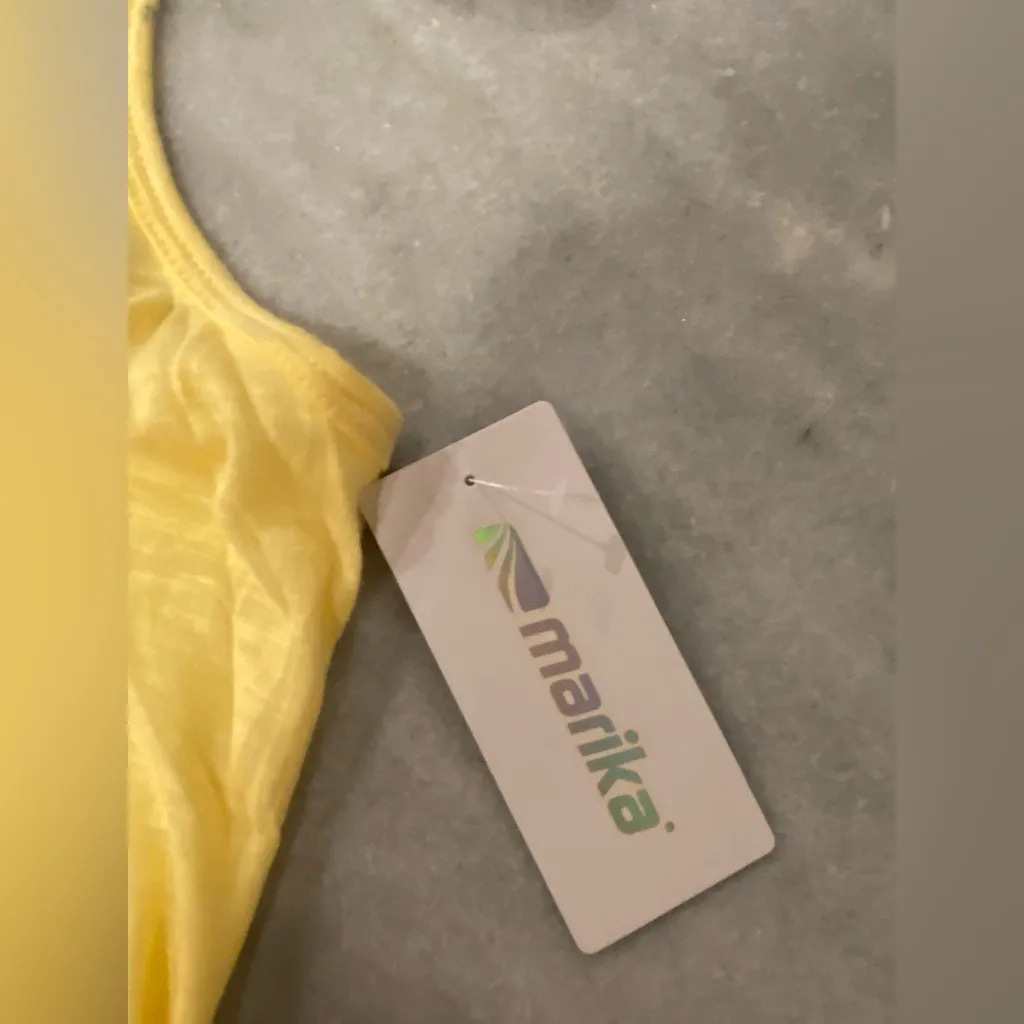 NWT Marika Size M Yellow Criss Cross Open Back Strap Scoop Neck Tank Top Size M - Image 12