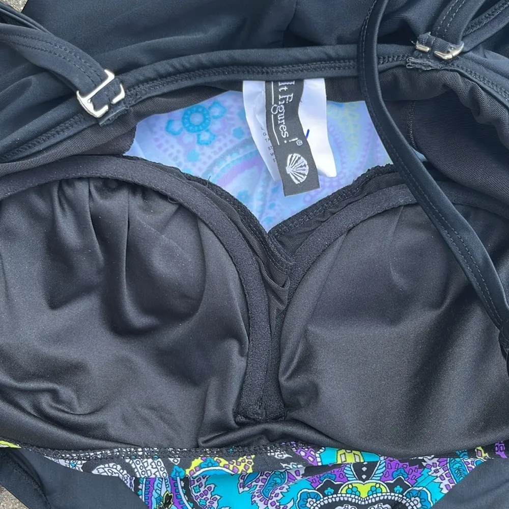 NWT It Figures! Print Inset One Piece Swimsuit Size 8 - Image 6