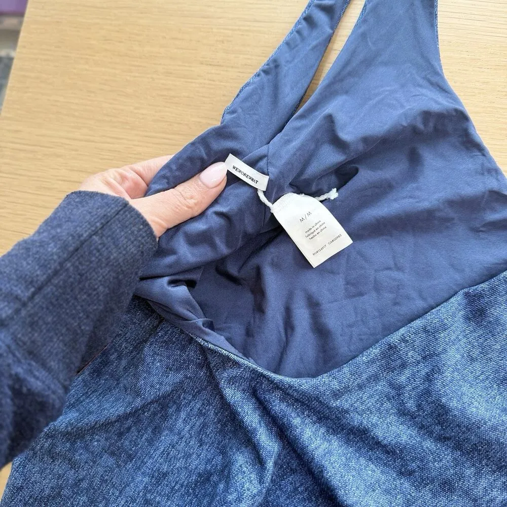 WeWoreWhat Revolve Balconette Denim One Piece Swimsuit Size Medium X1236 - Image 8