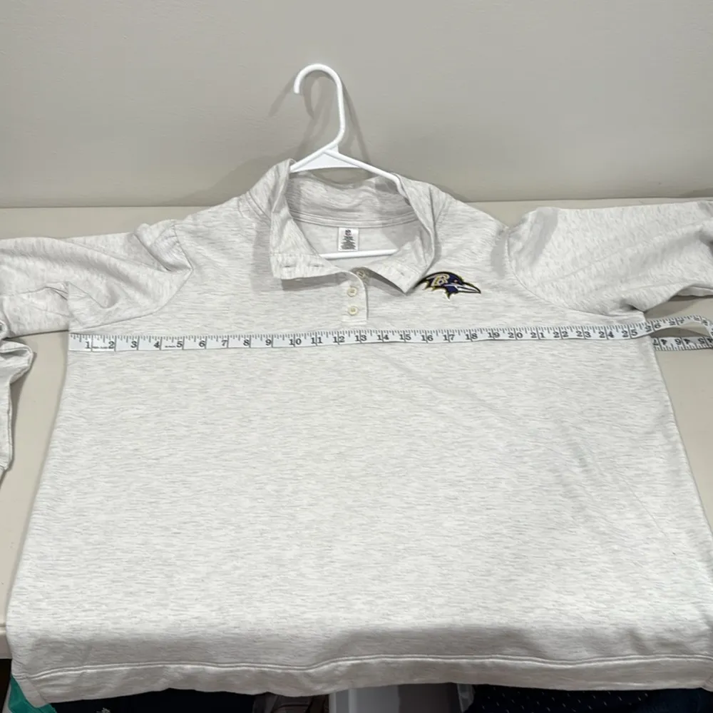 NFL Team Apparel Baltimore Ravens Heather Gray Sweatshirt Size XXL EUC - Image 9