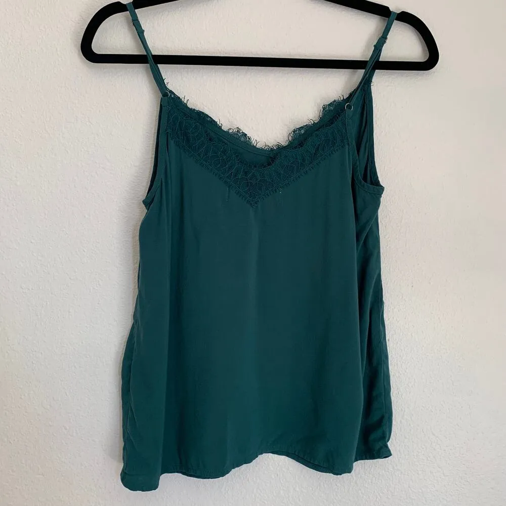 Abercrombie & Fitch Eyelash Lace Cami in Teal Blue - Image 2