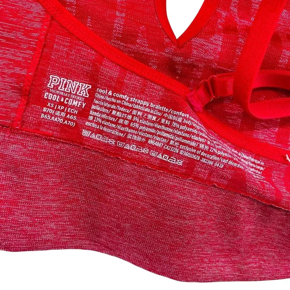 PINK Victoria's Secret Cool & Comfy Sports Bra Red Size XSmall - Image 4