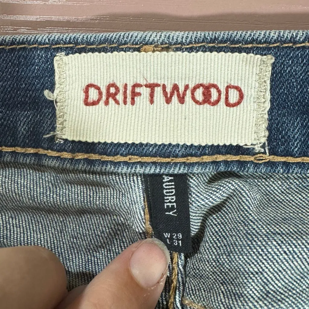 Driftwood Audrey floral embroidered straight skinny raw hem distressed jeans - Image 6