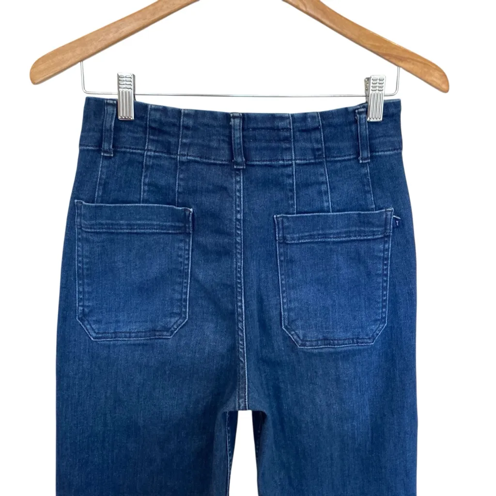 Pilcro The Skipper High Rise Wide Leg Jeans With Patch Pockets Size 27 - Image 9