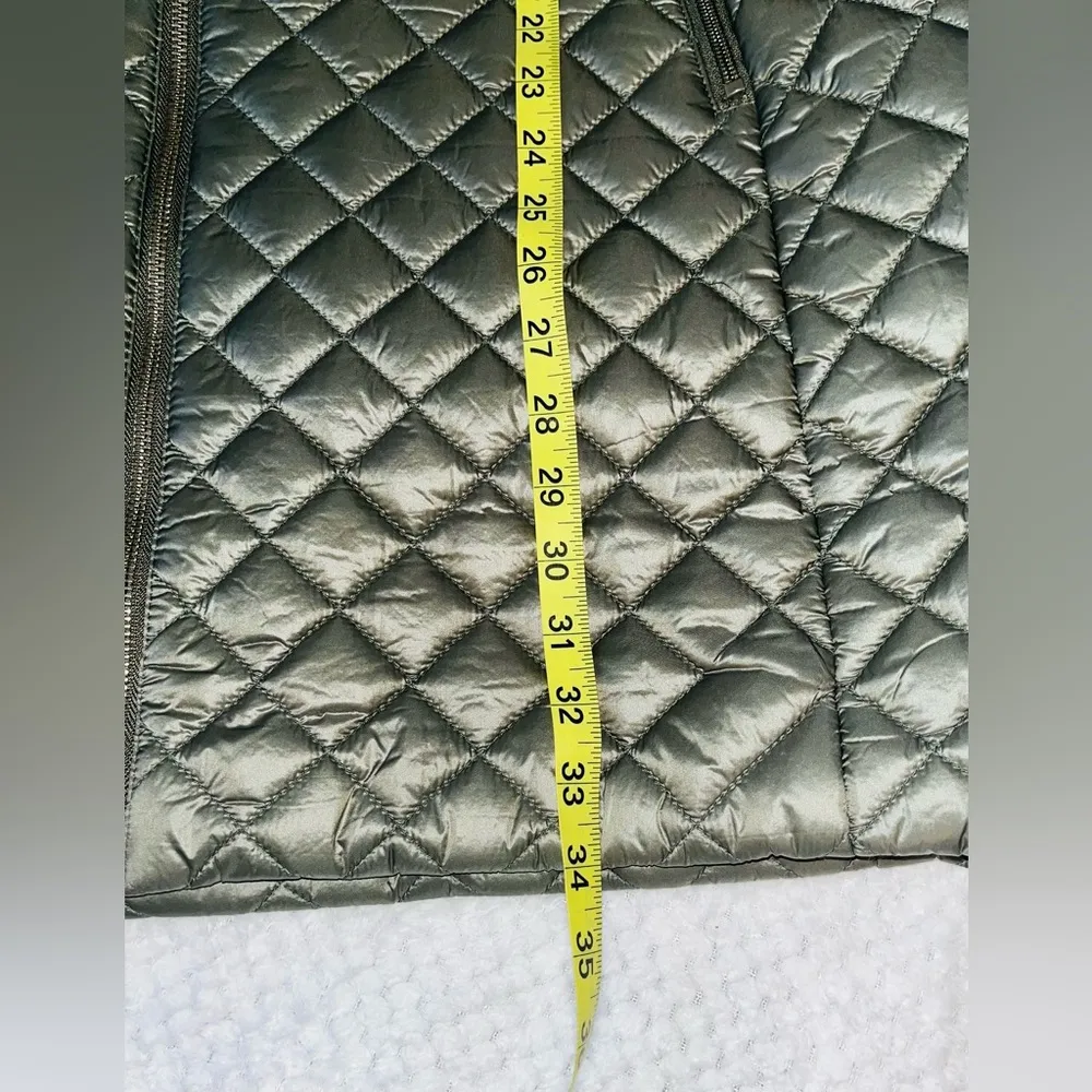 Kate Spade Quilted Hooded Sherpa Trim Coat sz L - Image 11