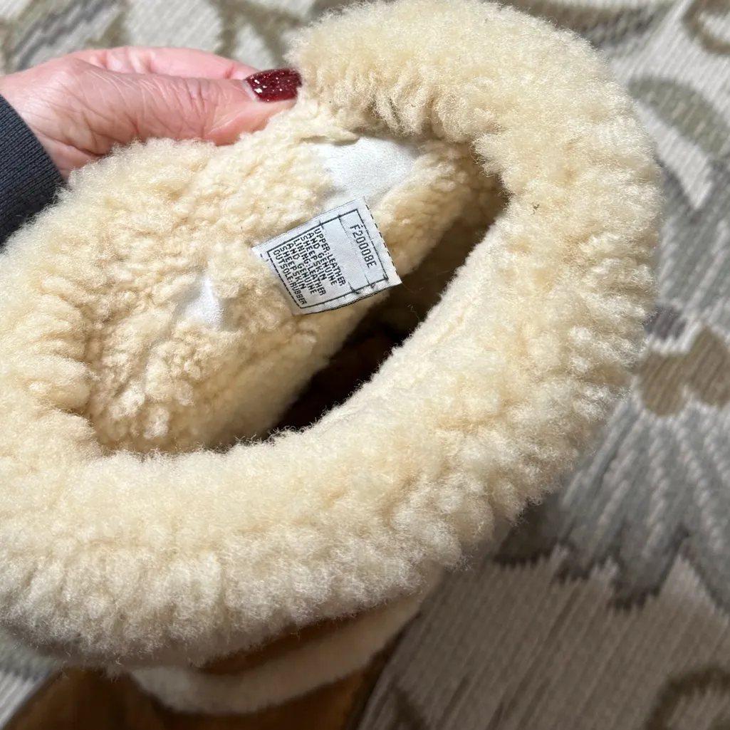 UGG Australia Elijo Boots Brown Suede Leather Sheepskin 6 - Image 9