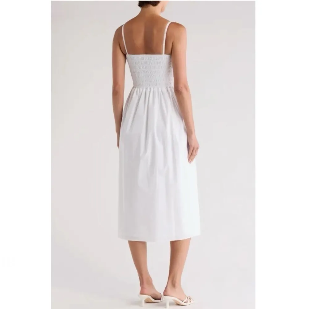 Theory City Smocked Stretch Poplin Midi Sundress MEDIUM - Image 3
